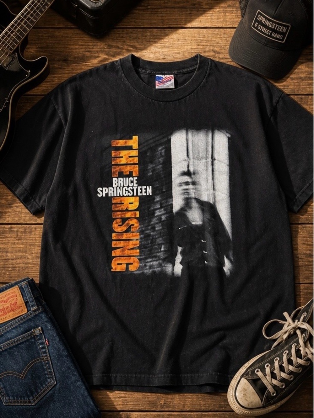 Bruce Springsteen “The Rising” Tour Graphic Tee Vintage Style